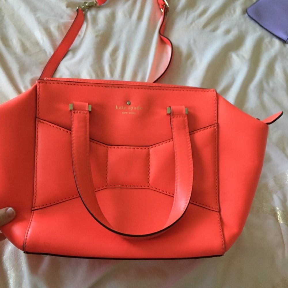 Kate Spade 2 Park Avenue Small Beau Bag Leather Satchel purse pink PLZ READ - Picture 3 of 16